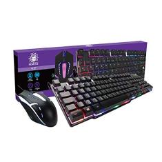 5+ Kit Teclado e Mouse Gamer, Santana Centro, Start, USB, Preto, 015-0052