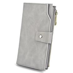 UTO Carteiras para mulheres pulseira RFID de grande capacidade PU couro embreagem titular do cartão organizador alça bolsa feminina 459 br