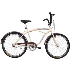 Bicicleta Retro Vintage Aro 26 Masculina Beach Bege