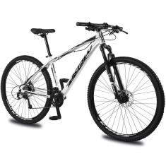 Bicicleta aro 29 KRW Alumínio 27 Vel Shimano Acera Freio Hidráulico Suspensão C/ Trava de ombro KR10
