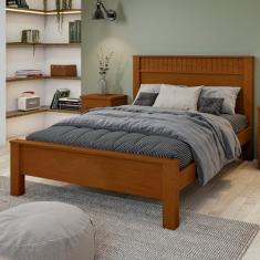 Cama de Casal em Mdp/mdf 111,5x205,9cm Athenas Frassino/Off White/Frassino