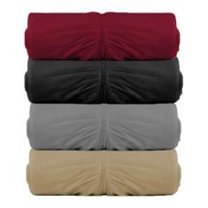 Kit 4 Lencois Malha Casal com Elastico Vivaldi - Fio 30/1 Penteado - 100% Algodao (KIT 2)