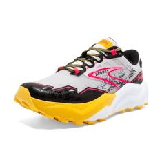 Brooks Tênis de corrida feminino Caldera 7 Trail, Pedra lunar/limão cromado/preto, 36
