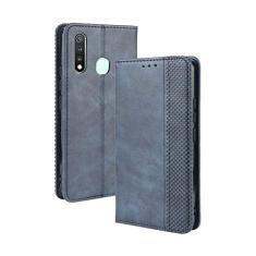 Capa para VIVO Y5S, capa flip carteira de couro para VIVO Y5S, capa magnética retrô para celular, capa carteira de telefone com compartimentos para cartões