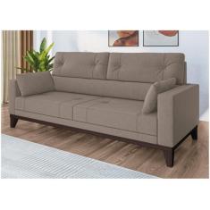 Sofá 4 Lugares Suede Cannes Linoforte, Bege, 4