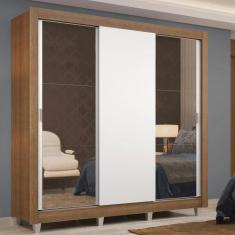 Guarda-Roupa Casal Madesa Lyon 3 Portas de Correr com Espelhos 2 Gavet