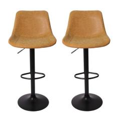 Kit 2 Banquetas Altas Com Encosto Alto Estofado Para Cozinha Balcão Ba