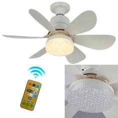 Ventilador de Teto Moderna 6 Pás com Lâmpada e Controle Remoto - CORRE