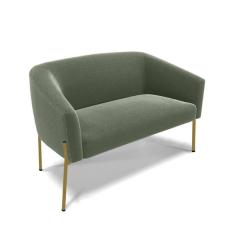 Sofá Namoradeira 2 Lugares Pé Ferro Dourado Stella Bouclê D03 - D`rossi Cor Menta