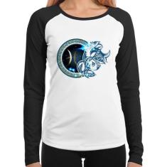 Baby Look Raglan Signo Peixes Astrologia Manga Longa - Foca na Moda, B
