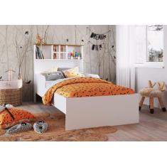 Cama Infanto Juvenil Com Estante e Protetores 90 House Branco Art In M