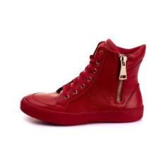 Tenis Sneaker Couro Academia Bota Fitness Treino Unissex Vermelho - au