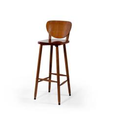 Banqueta Alta Bistrô de Madeira Torneada Lisboa Melhor Móvel, Imbuia
