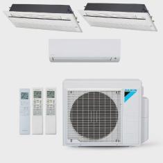 Ar-Condicionado Multi Split Inverter Daikin 28.000 BTUs (1x Evap hw 12.000 + 2x Evap Cassete 1 Via 18.000) Quente/Frio 220V