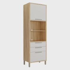 Paneleiro Torre Quente com 2 Portas 2 Gavetas e Espaço Micro-ondas 100% mdf Vicenza Espresso