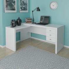 Mesa para Escritório com Mesa de Apoio e 3 Gavetas ME4106 Branco TecnoMobili