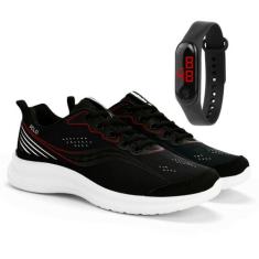 Kit Tênis Masculino Corrida Caminhada + Relógio Digital Esportivo Conf