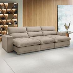 Sofá 4 Lugares Martinho Retrátil Boucle Bege  - Celflex, Bege, Moderno