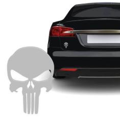 Adesivo Resinado Caveira O Justiceiro Prata Carro Moto - SPORTINOX, Go