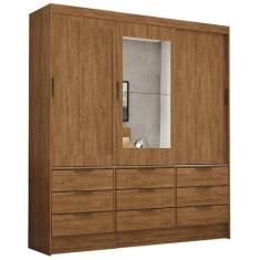 Guarda Roupa Sevilha Casal com Espelho 3 Portas 9 Gavetas Carioca Cor 