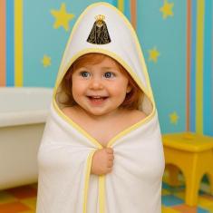 Kit Toalha de Banho Bebe Soft C/Capuz + Pano de Boca Babebe Festone Bo