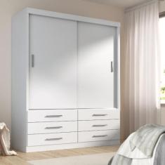 Guarda Roupa Solteiro Capri 2 Portas Correr 6 Gav - Tonielque Moveis, 