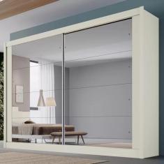 Guarda Roupa Casal Espelhado 2 Portas 4 Gavetas - Creta-off White - Móveis Europa