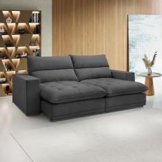 Sofá Retrátil e Reclinável 230cm Martinho Veludo YesCasa