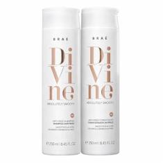 Kit Shampoo e Condicionador Braé Divine 250ml - Profissional Anti-Frizz, Maciez e Brilho Intenso - Kit Hidratação Cabelo de Salão
