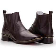 Bota Texana Country Capelli Boots em Couro Cano Curto Masculina