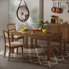 Mesa de Jantar 6 lugares Madeira Maciça Primavera Cabecasa MadeiraMadeira Marrom