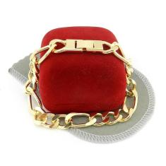Pulseira Masculina 23Cm 1Cm Largura Folheada Ouro Pl238