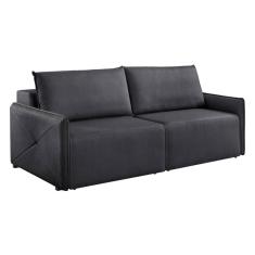 Sofá 3 Lugares Retrátil Urban Linho Grafite 200 cm