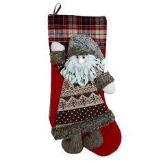 Meia Bota de Natal Grande Papai Noel  Enfeite de Pendurar