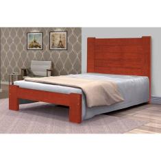 Cama de Solteiro Malbec de Madeira Maciça Angelim Pedra/Tauari