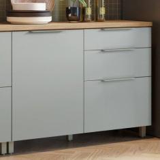 Balcão 1 Porta 3 Gavetas 120cm 100% Mdf Marquesa Nature/verde