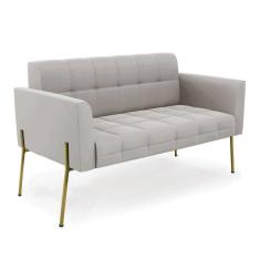 Sofá Namoradeira 2 Lugares Pé de Ferro Dourado Elisa Veludo D03 - D`Rossi