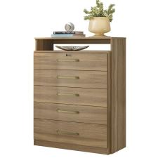 Cômoda P/ Roupas Quarto Casal/Solteiro 5 Gavetas 1 C/ Chave Triunfo