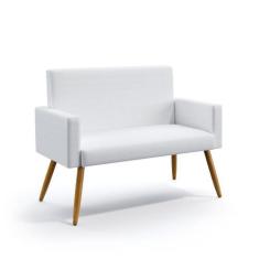 Poltrona Namoradeira Decorativa Vega Couro Branco Aradecor