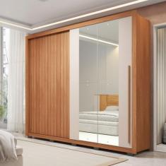 Guarda-Roupa Casal Romanus 2 Portas 4 Gavetas com Espelho Ripado Freij