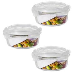 Conjunto 3 Potes 950Ml Vidro Hermético Mantimentos Marmita - Quality H