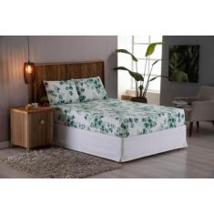 Jogo De Cama Casal 3 peças Lençol Micro Percal 400 Fios Estampado - Be