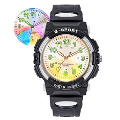 DTKID Relógio Infantil Analógico com 7 Luzes Coloridas, Água Resistente até 30m, Pulseira de Borracha, Ideal para Crianças de 5 a 18 Anos