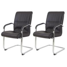 Kit 2 Cadeiras Para Escritório Diretor Big Fixa Poltrona Base Cromada 