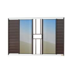 Janela Veneziana Confort 6 Folhas Com Grade Vidro Reflex 100cm X 100cm Brimak Mix Corten