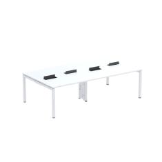 Mesa De Plataforma Dupla Para 4 Pessoas Corporativa 130x140-4p Pdc13-14-4p Branco