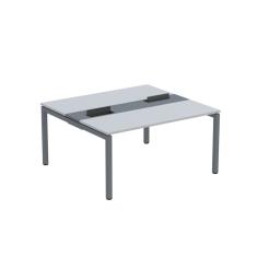 Mesa Plataforma Dupla Com Pé De Aço Para Coworking 150x140-2p Pdc15-14-2p Cinza-grafito