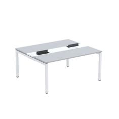 Mesa Plataforma Dupla Com Pé De Aço Para Coworking 160x140-2p Pdc16-14-2p Cinza-branco