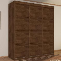 Guarda Roupa Paladino Casal Três Portas Deslizantes Malbec