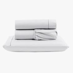 Jogo De Lençol Peletizado 400 Fios Solteiro 3 Peças Casa - Hotel - Pousada Barato - Branco